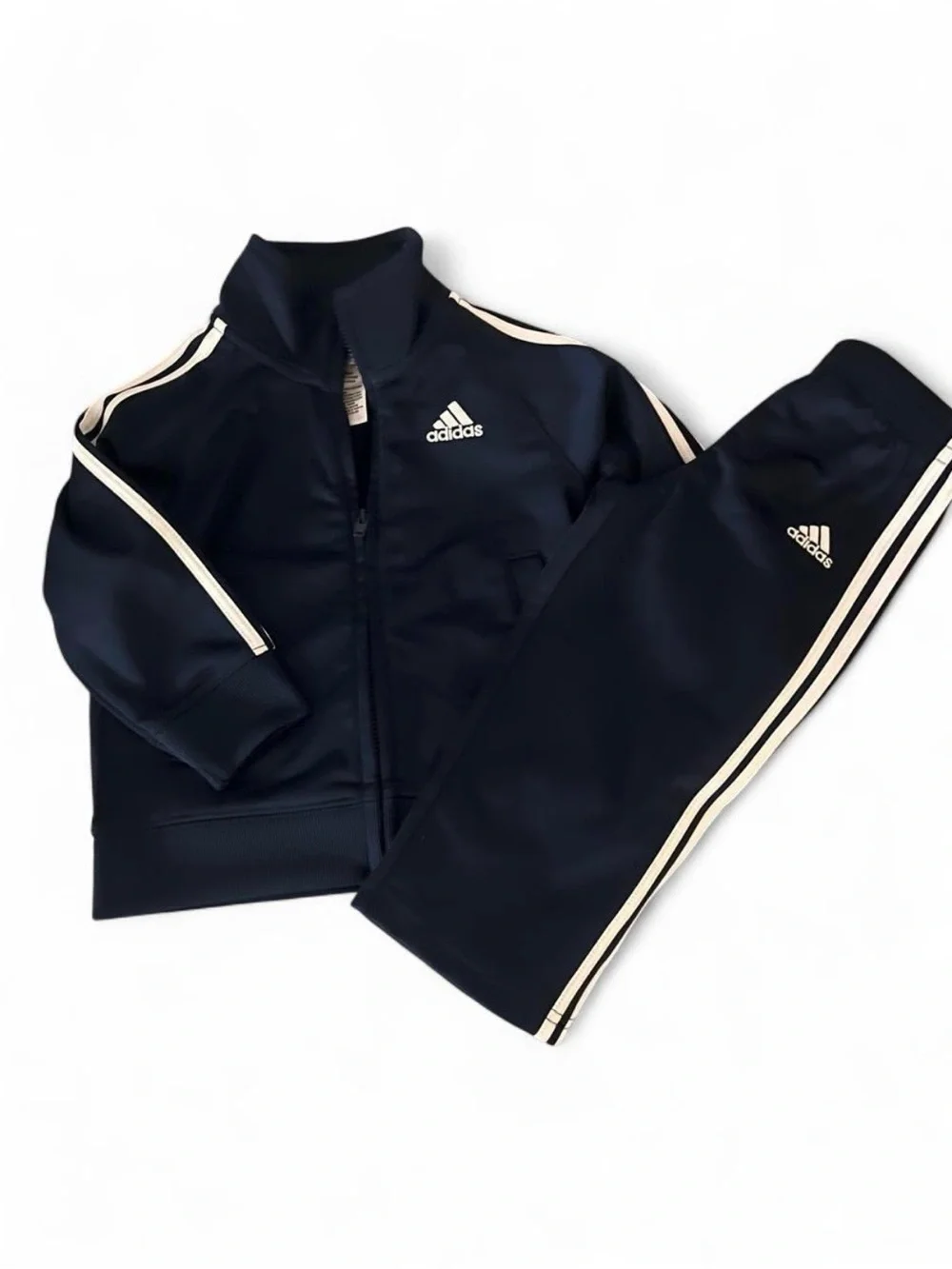 Adidas Navy Track suit Jacket and Pants Set with white stripes baby 18 months